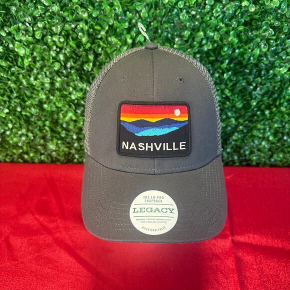 New Nashville Horizon Gray Mesh Trucker Hat Adult Legacy Cap Gift Snapback - Picture 8 of 9